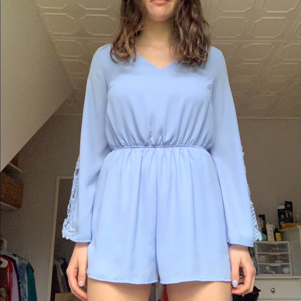 Periwinkle semi formal romper